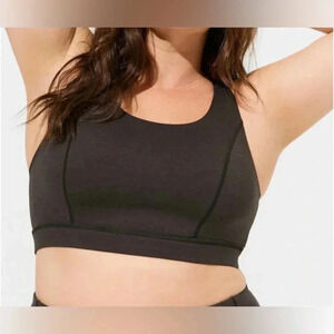 Torrid Happy Camper Low-Impact Wireless Strappy Back Sports Bra Black size 4